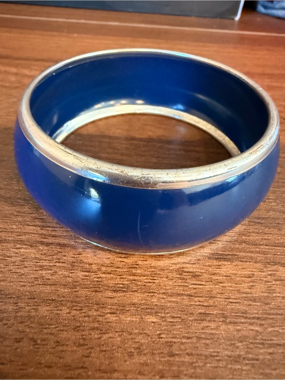 Blue Enamel Dome Bangle Bracelet - Women's Jewelry